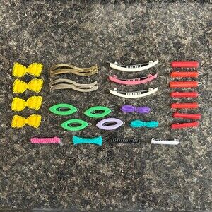Classic Goody Vintage 70s 80s Hair Clip Barrettes Plastic Metal Bow Multi Colors